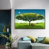 Зеленое дерево с перерывами сиденья живопись плакат Печать настенные картинки для гостиной для гостиной.