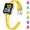 Apple Watch를위한 다채로운 소프트 실리콘 스트랩 밴드 1 2 3 4 5 6/7 TPU 고무 스포츠 워치 밴드 iwatch 38/40/41mm 42/44/45mm 방수 손목 대역