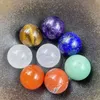 16mm Boule Ronde 7 Chakra Ensemble Reiki Pierre Naturelle Cristal Pierres Ornements Quartz Yoga Énergie Perle Chakra Guérison Art Artisanat Décoration