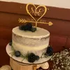 Topper per torta a forma di cuore rustico personalizzato Iniziali personalizzate Toppers di compleanno con data Decorazione per addio al nubilato 220707