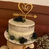 Topper de bolo de formato de coração rústico personalizado, toppers de aniversário personalizados com data de casamento decoração de chuveiro de noiva 220707