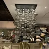 Pendant Lamps Modern LED Chandelier Chrome Ball Lustre Dining Room Smoke Grey Glass Bubble Lightings Kitchen Fixture Table Top ChandelierPen