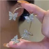 Boucles d'oreilles papillon manchettes d'oreille grimpeur boucles d'oreilles enveloppantes pour femmes fille fée droite gauche pas de Piercing oreille Clip or argent oreille bijoux cadeau