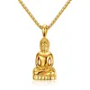 Colares de pingentes Mens Buda colar Bodhisattva Amulet Talisman em clagueira de joias de moda de aço inoxidável de cor dourada