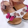 Kinderschuhe Kleinkind Mädchen Sandalen Sommermode PU Leder Kork Mädchen Sandalen Sommer Kinderschuhe Glitzer 220527