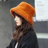 Geniş Memlu Şapkalar Sonbahar Kış Sıcak Sahte Kürk Balıkçı Kadın Kızlar Moda Moda All-Match Düz Üst Kum