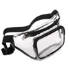 50pcs DHL Bag Bag Women Men للجنسين PVC Clear Fanny حزم الكتف Zipper Short Sport Acags Outdoor Facs