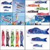 40/70/100 Cm Japan Style Carp Wind Sock Flag Chimes Hanging Decorations Yard Koinobori Decor #265902 Drop Delivery 2021 Decorative Objects