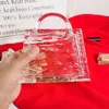 Bolsa de noite feminina em acrílico transparente, bolsa de mão com alça superior para jantar, bolsa de cristal transparente de alta qualidade