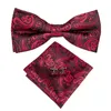 Bow Ties Hurtowa cena luksus Paisley krawat dla mężczyzn Wysoka jakość 100% jedwabny czerwony czarny motyl chatę mankiety