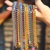 Cadeias de 10 mm de largura pesada cadeia cubana colorida para jóias masculinas de jóias de hip hop colar de aço de alta qualidade 18/22/24/30 polegadas Sidn22