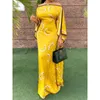 الفساتين غير الرسمية فستان الأزياء الفاخرة نساء 2022 صيف طباعة أفريقية أنثى رداء أنيقة تونك ماكسي خمر