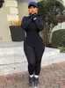 Sibybo geribbelde Turtleneck sport slijtage casual jumpsuit dames brief borduurwerk mager sexy playsuit vrouwelijke fitness rompers overalls 220720