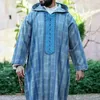 Etniska kläder Muslim Jubba Thobe Kläder Herr Luvtröja Ramadan Robe Kaftan Abaya Dubai Turkiet Islamisk Man Fritidskläder Tryckt Robe Etnisk