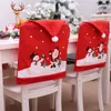 6st julstolar täcker jultomten bordsstol täcker navidad år dekor dekorationer för hem y201020