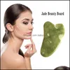 Mas Stones Gua Sha Set Natural Stone Green Jade Guasha Board Masr For Scra Therapy Jades Roller Rocks Health Beauty Ytl