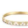 Latt High Quality 18K Gold Plated Stainls Steel Jewelry Cubic Zirconia Round Shell Bracelet B212245