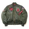 Zimowe vintage streetwearu Hip Hop Wojskowe płaszcze ubrania Letterman Punk Bomber Flight Air Force Pilot Kurtka Mężczyźni 220727