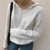 مزيج من القطن Cashmere محبك السترة سترة النساء 2022 الخريف شتاء All-Match Jumper Pull Femme Hiver Pullover Victers