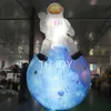 Navio aéreo para porta 13Ft 4M Led Lighting Iatable Astronauta com balão modelo de lua