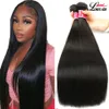 9A Cheveux raides brésiliens 100% Brésiliens Vierges Cheveux raides 3 ou 4 Bundles Non transformés Extension de cheveux raides péruviens malaisiens