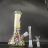 8 polegadas Amarelo Fumar macaco gorila vidro beaker bong hookah tubos de água Dab Rig Percolator vidro