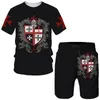 Survêtements pour hommes Ensembles d'été pour hommes pour hommes Impression 3d Knight T-shirts Shorts 2 pièces Outfit Vintage Casual Vêtements pour hommes Sports masculins