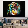 Graffiti Cute Monkey Canvas Painting Colorful Printed Poster and Wall Pictures For Living Room Home Decorations