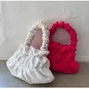 Mini-Taschen mit Griff oben für Damen und Mädchen, einfarbig, plissiert, modische Shopper-Geldbörsen, einfache Polyester-Baguette-Handtaschen 220512