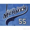 GlaC202 Kenny Powers #55 Myrtle Beach Mermen Baseball Jersey Blue