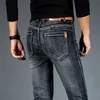 Vår Höst Mäns Smart Elastic Jeans Business Fashion Straight Regular Stretch Denim Trousers Män Plus Size 28-40 220328