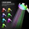 Color Changing Shower Head Led Light Glowing Automatic 7 Handheld Water Saving Bathroom Decor 220401