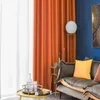 Rideaux occultants en Jacquard texturé de luxe, style nordique, léger, pour salon, chambre à coucher, moderne, Orange, gris, fenêtre personnalisée