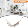 Tassels Hammock Boho Style Brasilian Macrame Fringed Deluxe Double Hammock Net Cotton Swing Chair Hanging Bed 220530