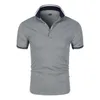 Fashion Brand Design ShortSleeved Sportswear Polo da uomo Risvolto Casual Polo Mens Tinta unita Business Wear Slim Top 220704