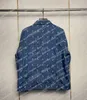 22SS Designers Designers Kurtki Denim Płaszcz Big Litery Jacquard Lapel Neck Paryż Streetwear Black Blue S-XL