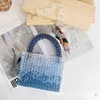 Pearls Handbags Women Elegant Korean Hand Woven Pearl Beaded Purses And Handbag Ladies Big Basket Clutch Tote Bags 220512