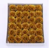 30ヘッドクリスタルゴールドローズブルーデーモン人工シルクフェイクフェイクフラワーヘッド永遠の花の花束パッケージ材