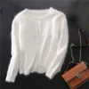 Бренд Mink Cashmere Sweater Женщины кашемировые кардиганы вязаные чистые норки LJ200815