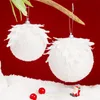 Christmas Tree Decorations 8cm Petal Glitter Foam Ball Snow White Christmas Hanging Ornament