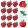 12 pièces boîte de rangement de boîte de bonbons au chocolat en forme de pomme en plastique de noël rouge AA220318