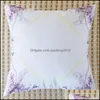 Pillow Case Bedding Supplies Home Textiles Garden Printing Blank Polyester Fiber Diy Pillowslip Lace Cushion Er Non Core 6Sx Bb Drop Deliv