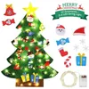 Juldekorationer DIY Felt träd med LED Glowing String Light År 2022 Cristmas Ornament Xmas Navidad Merry Decoration