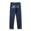 Jeans da uomo High Street Men Flying Dog Stampa Pantaloni in denim casual larghi e dritti Pantaloni lavati Haruku vintage Hip Hop Streetwear uomo