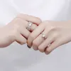 Koper vergulde zilver verstelbaar zes klauw paar ringen 1 paar mannen vrouwen beloven verloving vinger sieraden valentine039s dag anni8842678