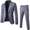 Conjunto de terno clássico masculino, 2 peças, preto, blazer, colete, calça, primavera, outono, plus size, conjunto de casamento 220801