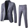 Set da uomo classico 2 pezzi Set da uomo nero da lavoro Blazer Gilet Pantalone Set Primavera Autunno Plus size Set da sposa 220801