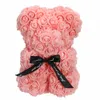 متعدد الألوان روز زهرة تيدي الدب الدمية الاصطناعي تظهر الحب مع علبة هدية القوس الشريط الحلو لعيد الحب الهدايا المتزوجة اليوم