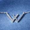 Chains 925 Sterling Silver Letter W Necklace Female Niche Light Luxury Clavicle Chain JewelryChains