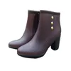 Nouveau hiver respirant bottes de pluie à talons hauts Wellies femmes chaussures d'eau couvre-chaussures talons femmes